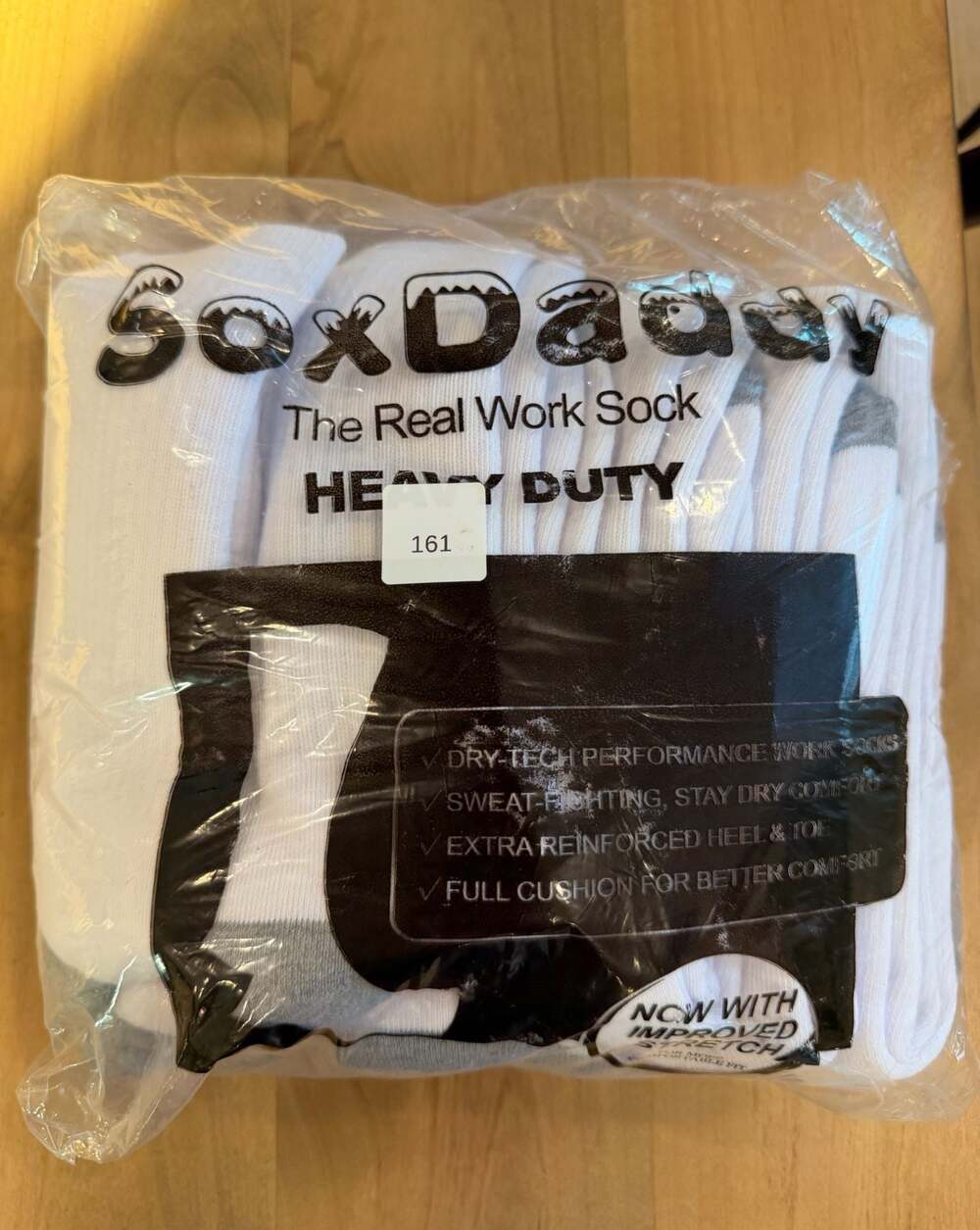 SoxDaddy Heavy Duty Dry-Tech Performance Cushion Work Socks 10-pk Sz 12-15